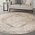 8' Beige And Ivory Floral Medallion Round Rug