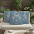 Set of Three Blue Charcoal And Orange Hamsa Indoor Outdoor Throw Pillow