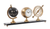 24" X 5.5" X 10.75" Armillery Clock And Globe On Wood Base