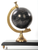 24" X 5.5" X 10.75" Armillery Clock And Globe On Wood Base