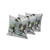 Set of Three Olive Green Green And Off White Bird Indoor Outdoor Throw Pillow