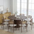 60" Brown Wood Pedestal Base Round Top Dining Table