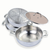 Heavy Duty Stainless Steel Food Steamer Vegetable Pot Stackable Pan Insert with Glass Lid