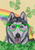 Siberian Husky - Hippie Hound Studios Saint Patricks Day  House and Garden Flags