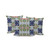 Set of Three Green Pink And Indigo Abstract Indoor Outdoor Throw Pillow