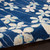 7' Ivory And Blue Floral Vines Runner Rug