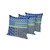 Set of Three Navy Blue Yellow And Blue Floral Indoor Outdoor Throw Pillow