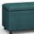 34" Dark Brown and Teal Blue Upholstery Storage Ottoman