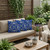 Set of Three Blue Beige And White Botanical Indoor Outdoor Throw Pillow