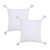 Set of Two 20" White Cotton Throw Pillows with Tassels
