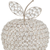 11" Silver and Clear Faux Crystal Decorative Apple Tabletop Sculpture