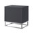 20" Dark Gray and Silver Wood Frame End Table With Two Drawers