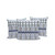 Set of Three Navy Blue Teal Blue And White Floral Indoor Outdoor Throw Pillow