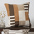 24" Brown Off White And Orange Geometric Wool Blend Throw Pillow Cover