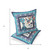 Set of Two Blue Navy Blue And Off White Peacock Indoor Outdoor Throw Pillow