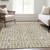 10' X 14' Beige And Ivory Geometric Washable Area Rug With UV Protection