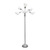 67" Silver Metal Tree Floor Lamp With White Cone Shade