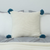 Cream Ribbed Knit Pillowcase with and PomPoms Modern Coastal Cushion Covers