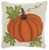 18" X 18" White Orange And Green Blown Seam Polyester Thanksgiving Pumpkin Throw Pillow