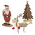 3.5" x 9" x 18" Red Black Natural Santa Sculpture