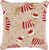 18" X 18" Lightbrown White And Red Zippered 100% Cotton Christmas Throw Pillow