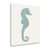 24" Aqua Seahorse Tan Striped Background Giclee Wrap Canvas Wall Art