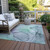 10' X 14' Blue and Gray Abstract Washable Non Skid Indoor Outdoor Area Rug