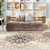 5' X 8' Beige Black And Brown Floral Medallion Area Rug