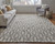 2' X 3' Ivory And Taupe Wool Geometric Tufted Handmade Area Rug