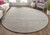 8' Gray and Ivory Round Wool Hand Woven Area Rug