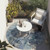 8' Round Blue and Gray Round Abstract Washable Non Skid Indoor Outdoor Area Rug