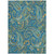 9' X 12' Navy Blue Paisley Washable Non Skid Indoor Outdoor Area Rug