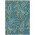 9' X 12' Navy Blue Paisley Washable Non Skid Indoor Outdoor Area Rug