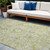 10' X 14' Artichoke Green Oriental Washable Non Skid Indoor Outdoor Area Rug