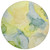 8' Round Yellow Round Abstract Washable Non Skid Indoor Outdoor Area Rug