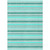 8' X 10' Turquoise Striped Washable Indoor Outdoor Area Rug