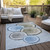 9' X 12' Blue Gold and Gray Faux Bois Washable Non Skid Indoor Outdoor Area Rug