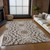10' X 14' Chocolate Ivory And Taupe Floral Medallion Washable Indoor Outdoor Area Rug