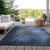 9' X 12' Blue Washable Non Skid Indoor Outdoor Area Rug