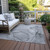 10' X 14' Gray Abstract Washable Non Skid Indoor Outdoor Area Rug