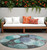 8' Round Gray Blue and Purple Round Abstract Washable Non Skid Indoor Outdoor Area Rug