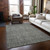 10' X 14' Cream and Tan Floral Washable Non Skid Indoor Outdoor Area Rug