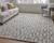 5' X 8' Ivory And Taupe Wool Geometric Tufted Handmade Area Rug
