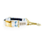 Raindrop Spring Watercolor Blue Herringbone Buckle & Martingale Dog Collar
