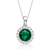 Collette Z C.Z. Sterling Silver Emerald Round Pendant
