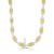 Collette Z Sterling Silver Clear Cubic Zirconia Oval Hammered Link Necklace