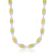 Collette Z Sterling Silver Clear Cubic Zirconia Oval Hammered Link Necklace