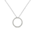 .925 Sterling Silver 1/3 Cttw Round-cut Diamond Open Circle Halo 18" Pendant Necklace (I-J Color, I2-I3 Clarity)