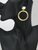 Square Pearl Stud & Brushed Gold Hoop Earrings 