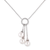 Collette Z Sterling Silver Cubic Zirconia Three Pearl Necklace